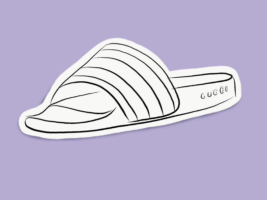 Gucci flip store flops drawing