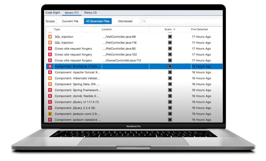 SAST and SCA issues within the Code Sight IDE | Synopsys