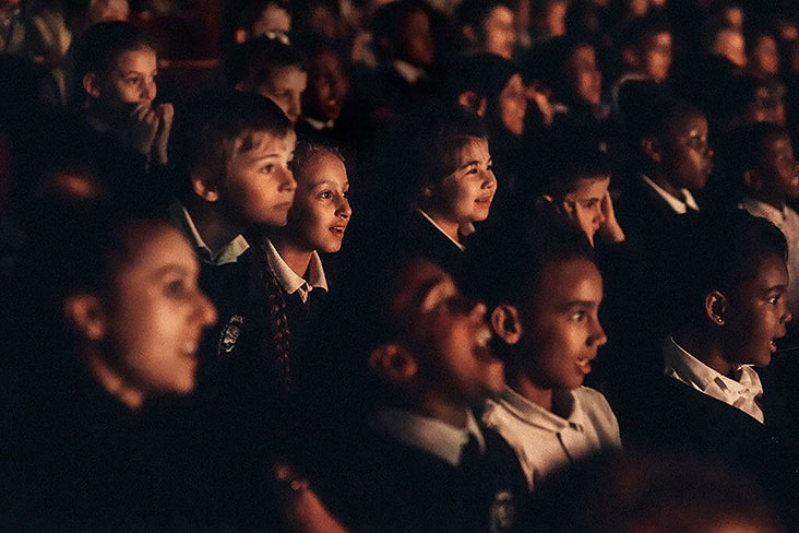 captivated audience at the Polka Theatre