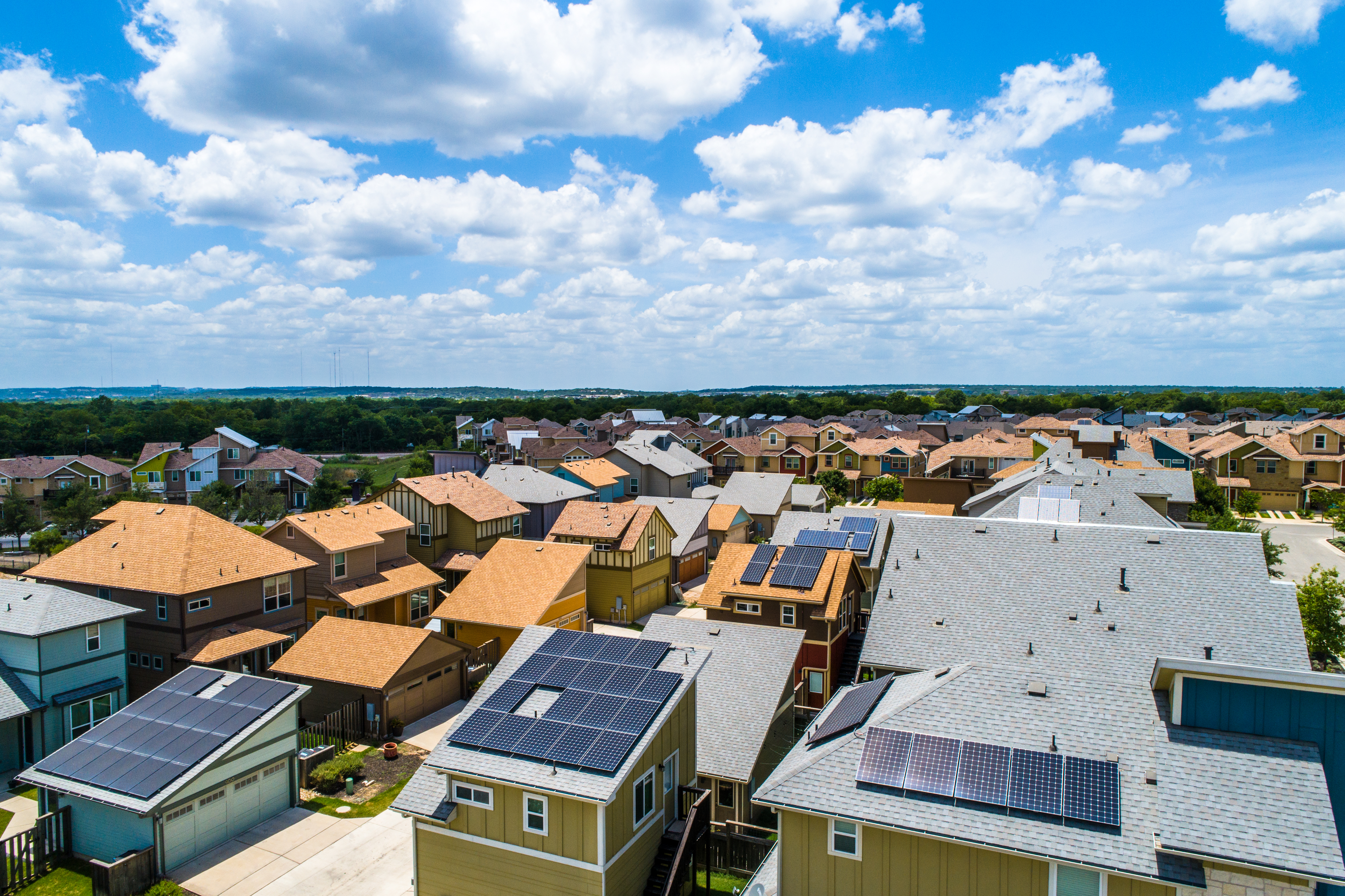 Solar panels rooftops