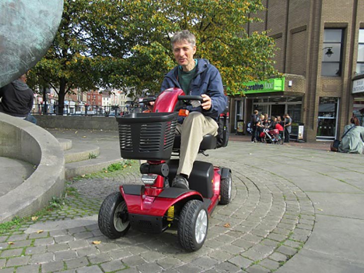 Motability Scheme customer on mobility scooter