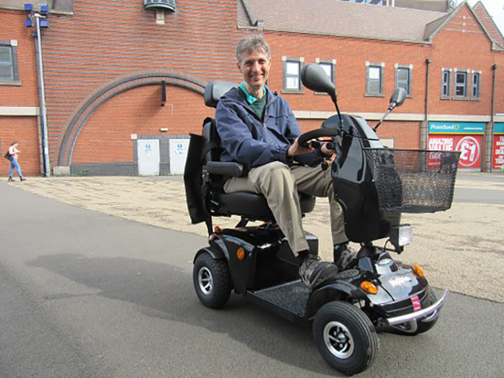 Motability Scheme customer on mobility scooter