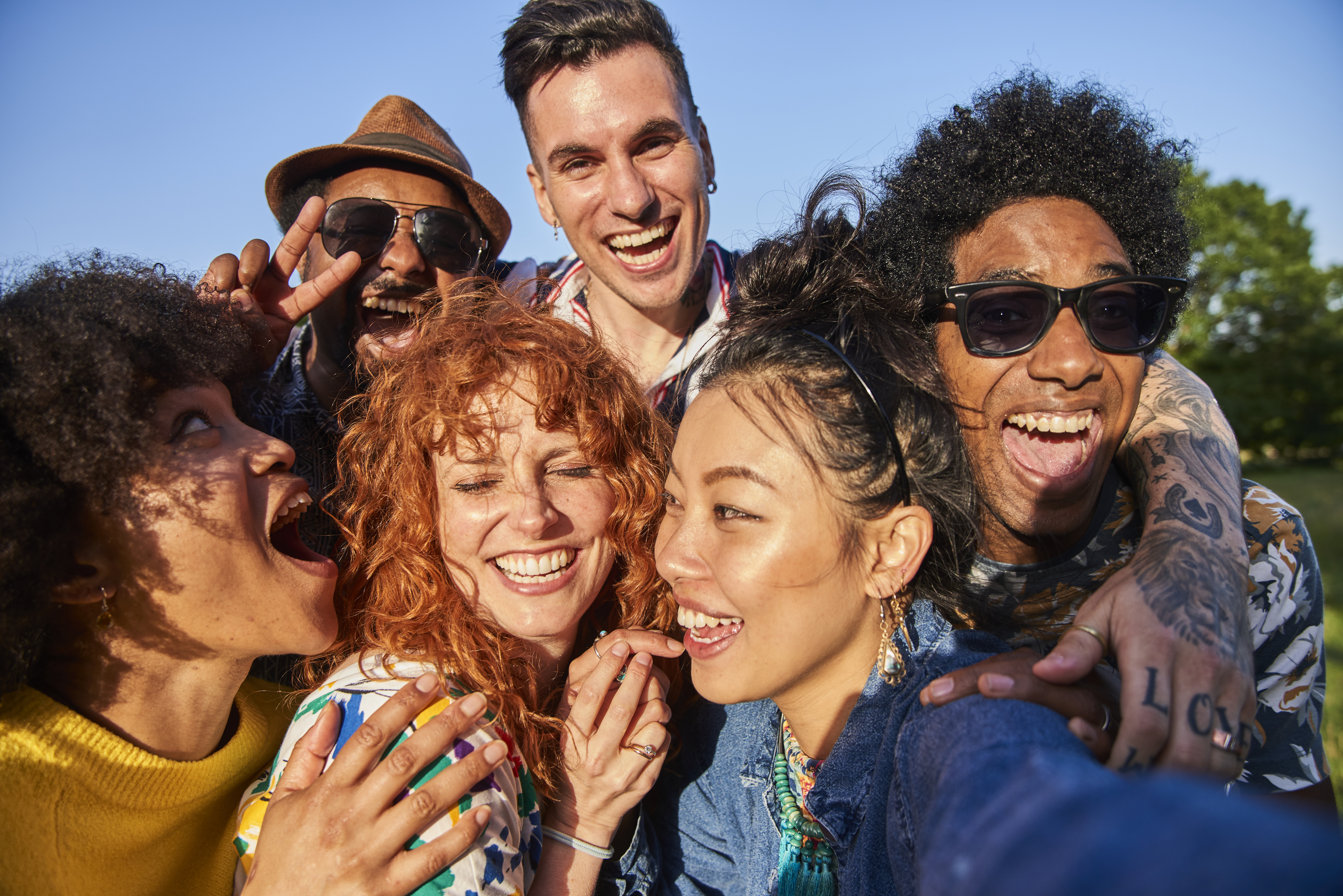 Group of friends having fun