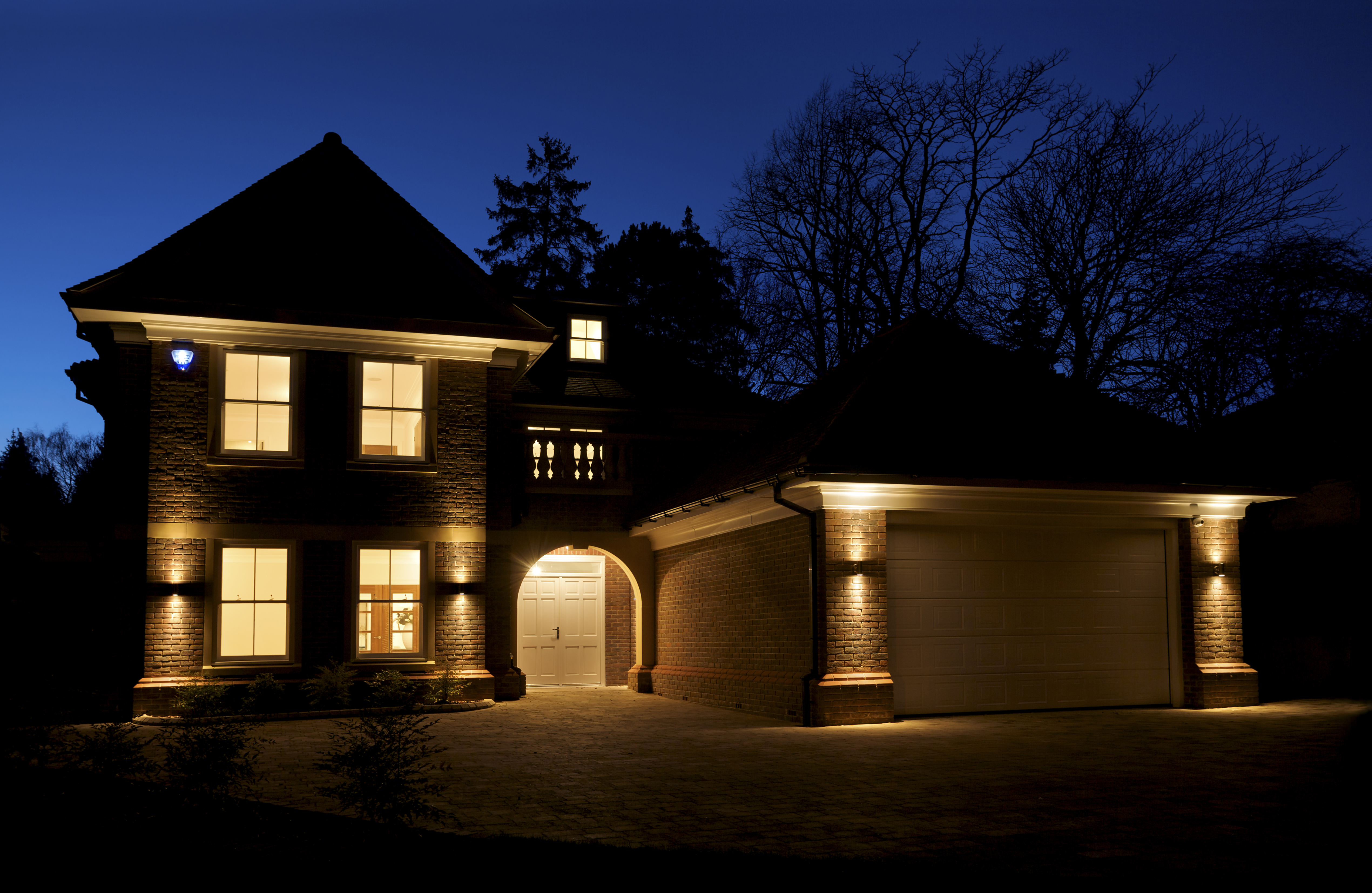 beautiful villa at dusk