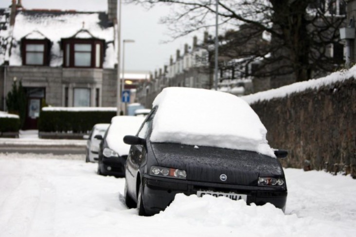 Cars in snow