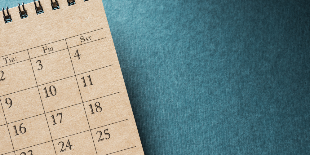 Calendar.On Blank Desk.
