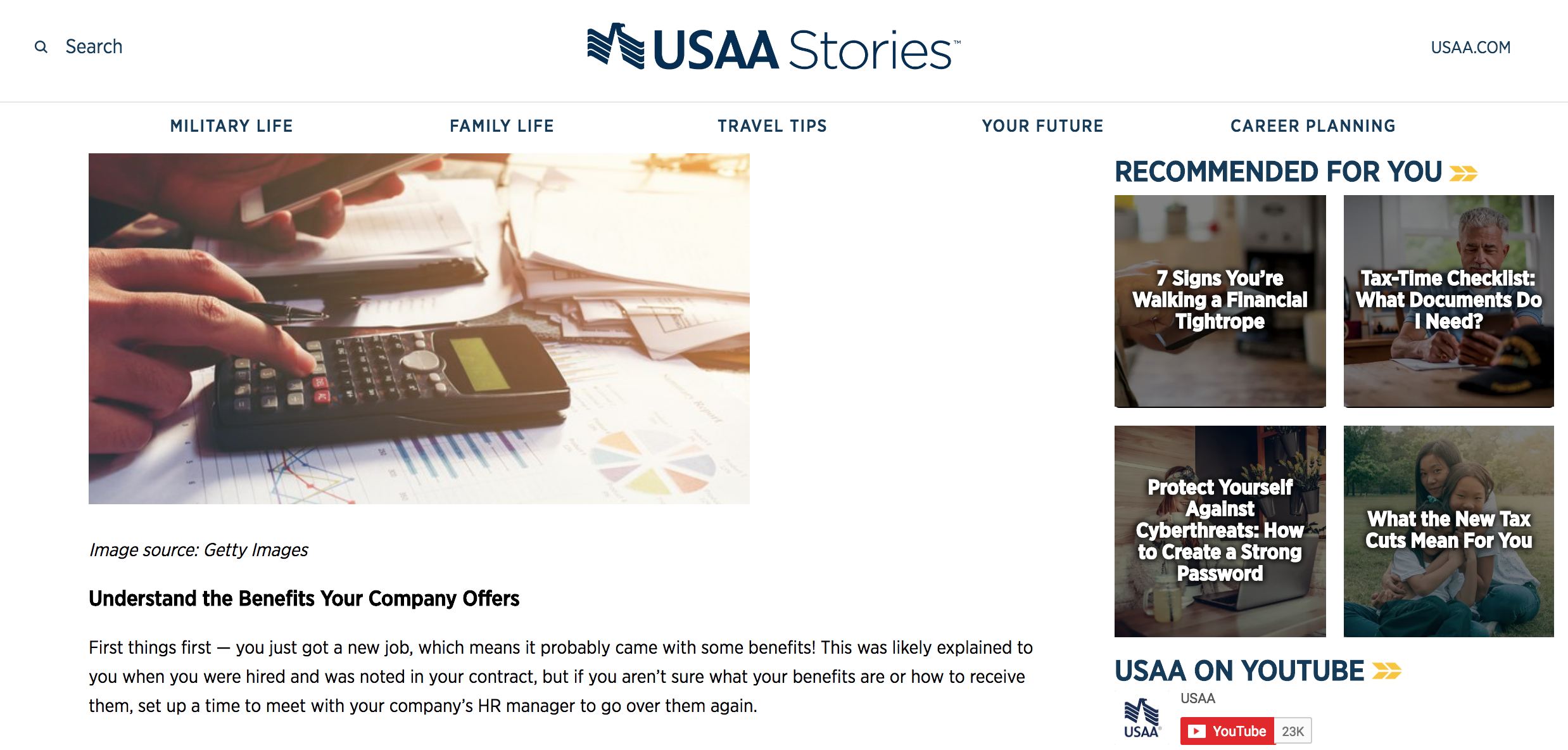 USAA_personalized content hub.png