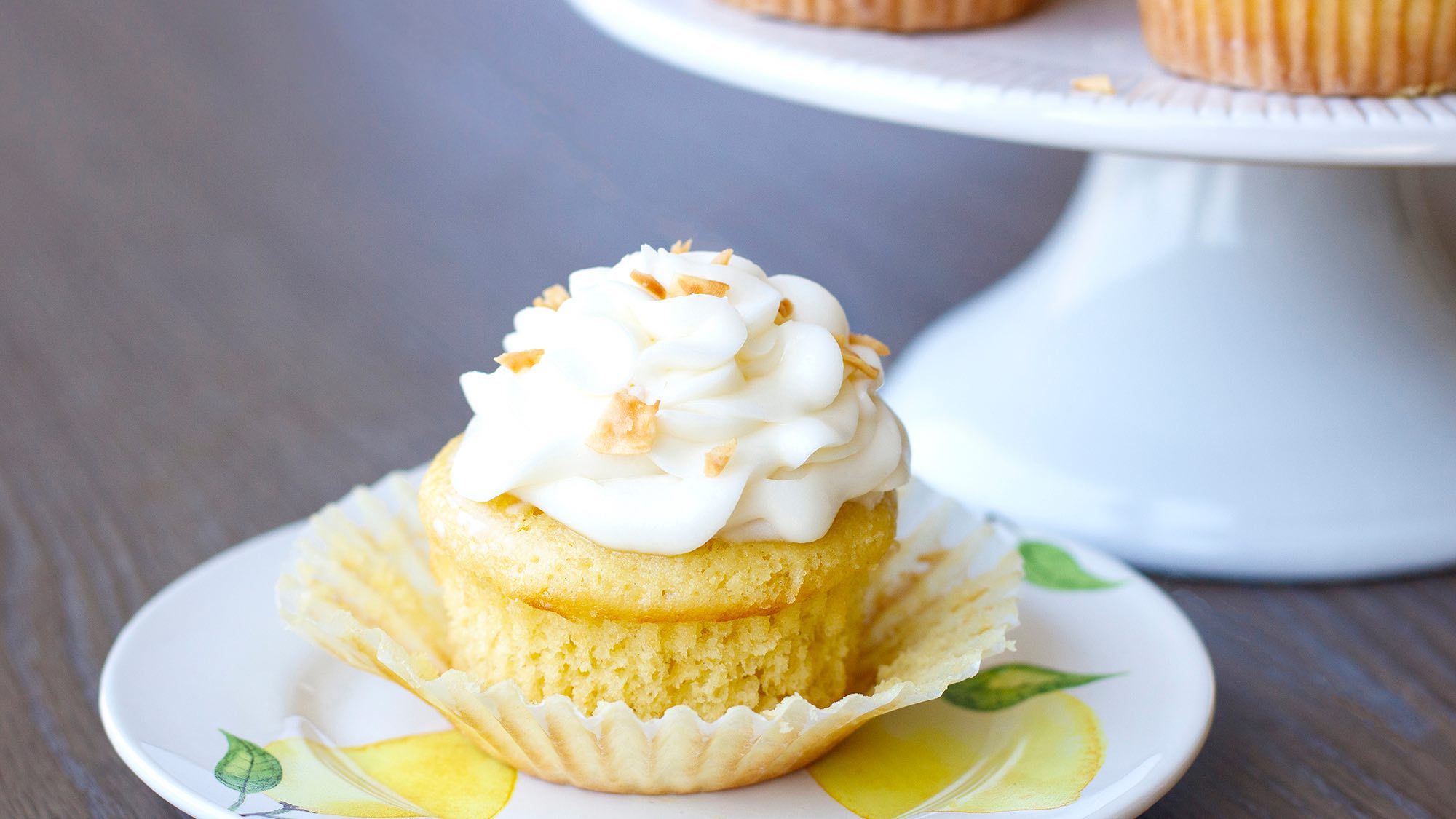 Thai Kitchen Lemon Coconut Cupcakes with Coconut Cream Cheese Frosting