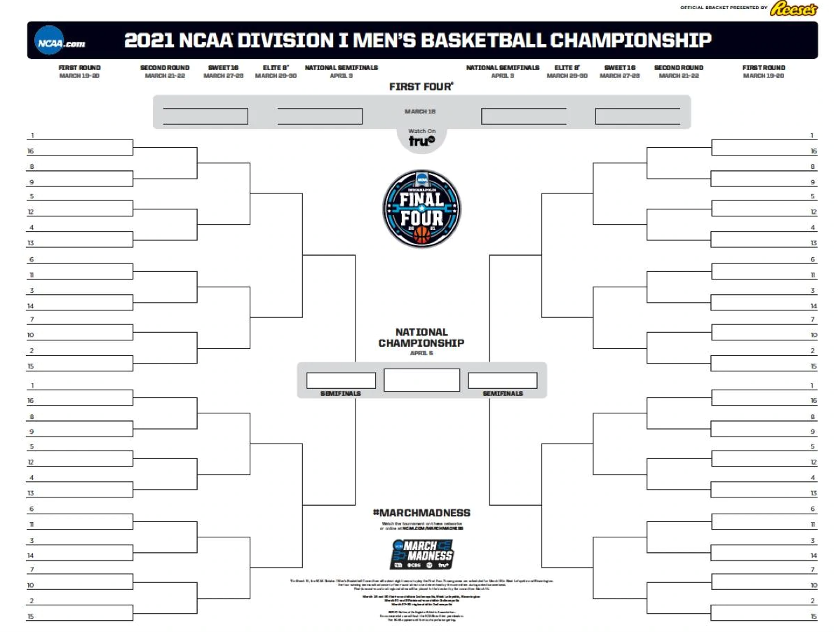 March Madness 2021 NCAA Basketball Tournament Bracket, Schedule