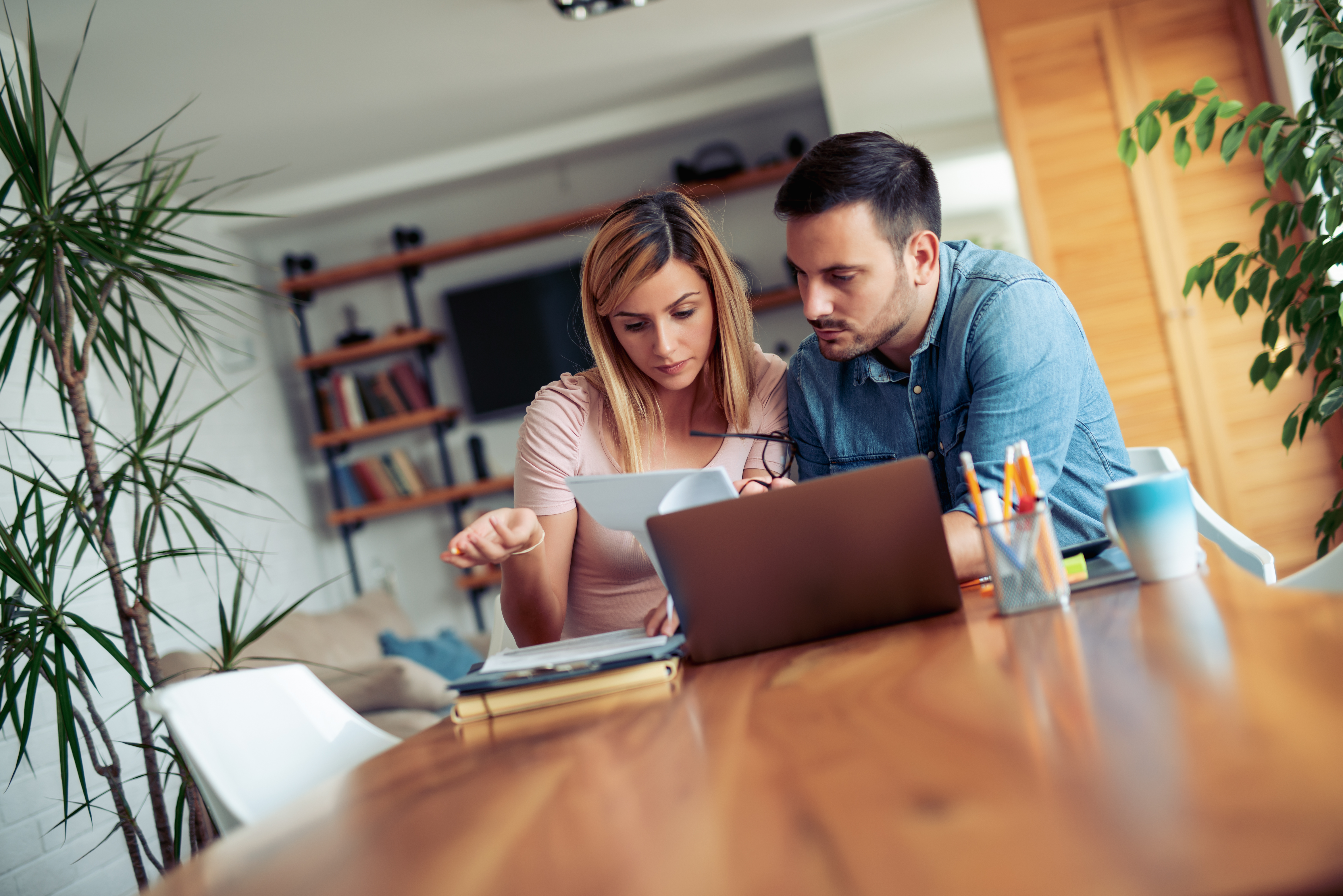 Young couple having finance problems