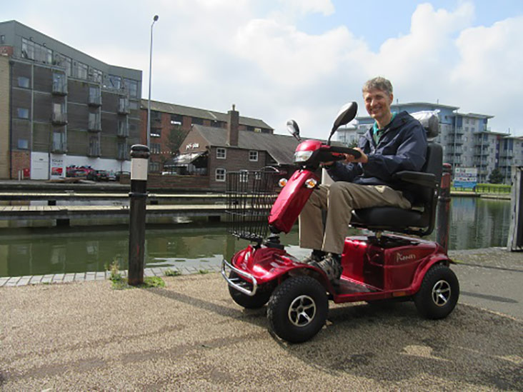 Motability Scheme customer on mobility scooter