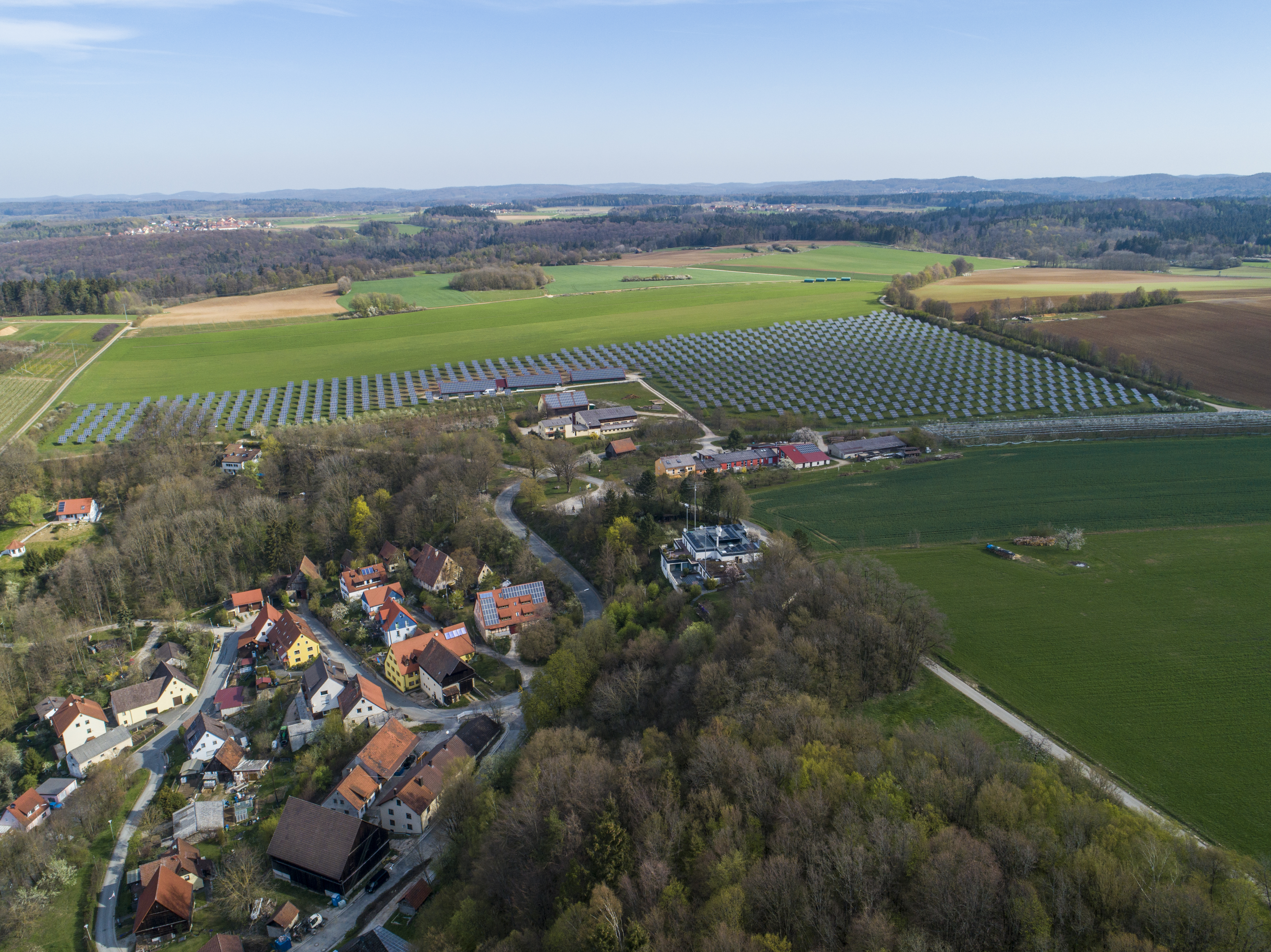 Solar Farm with Village