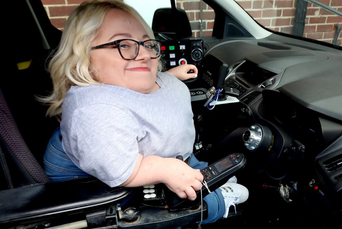 Gem smiling in car