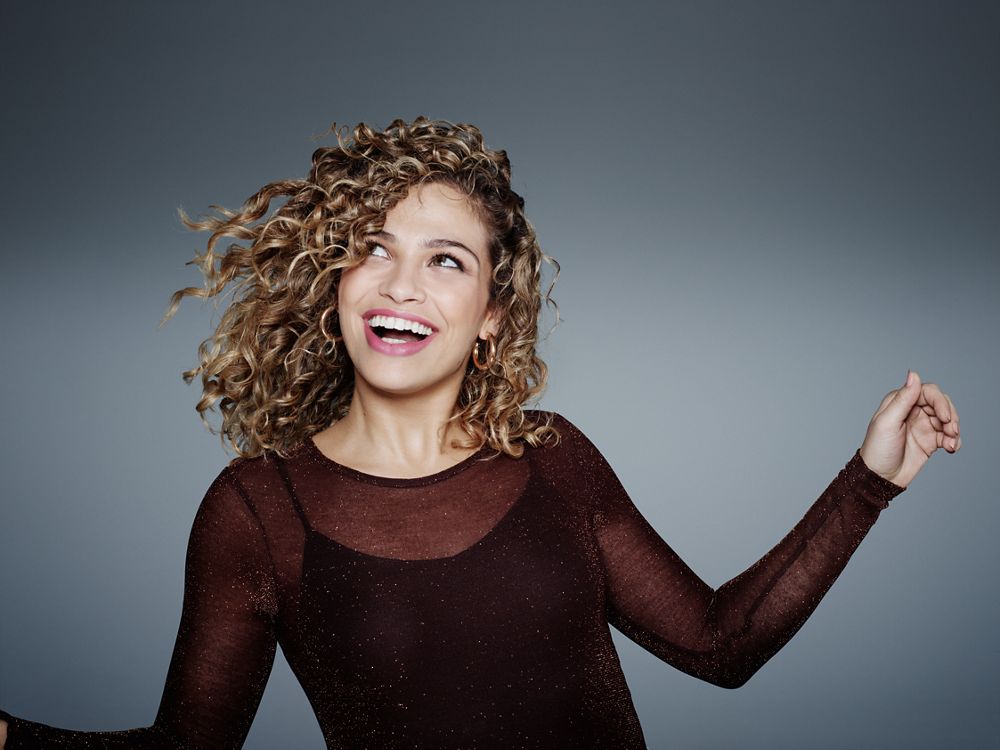 beautiful woman with curly hair