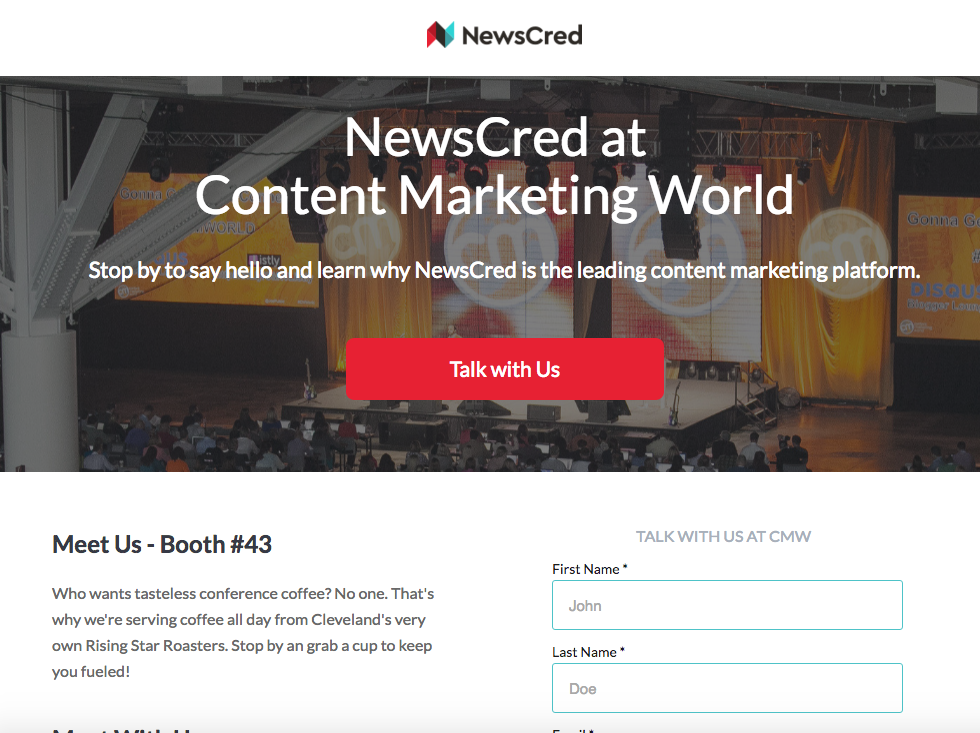 CMWorld NewsCred Landing Page