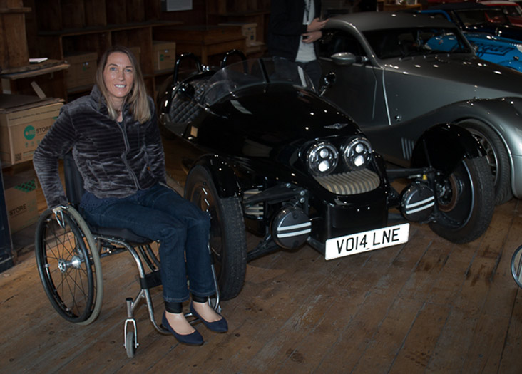 The showroom containing various historical Morgan cars