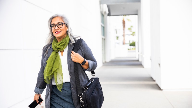 Business woman walking