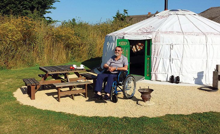 Outside the yurt