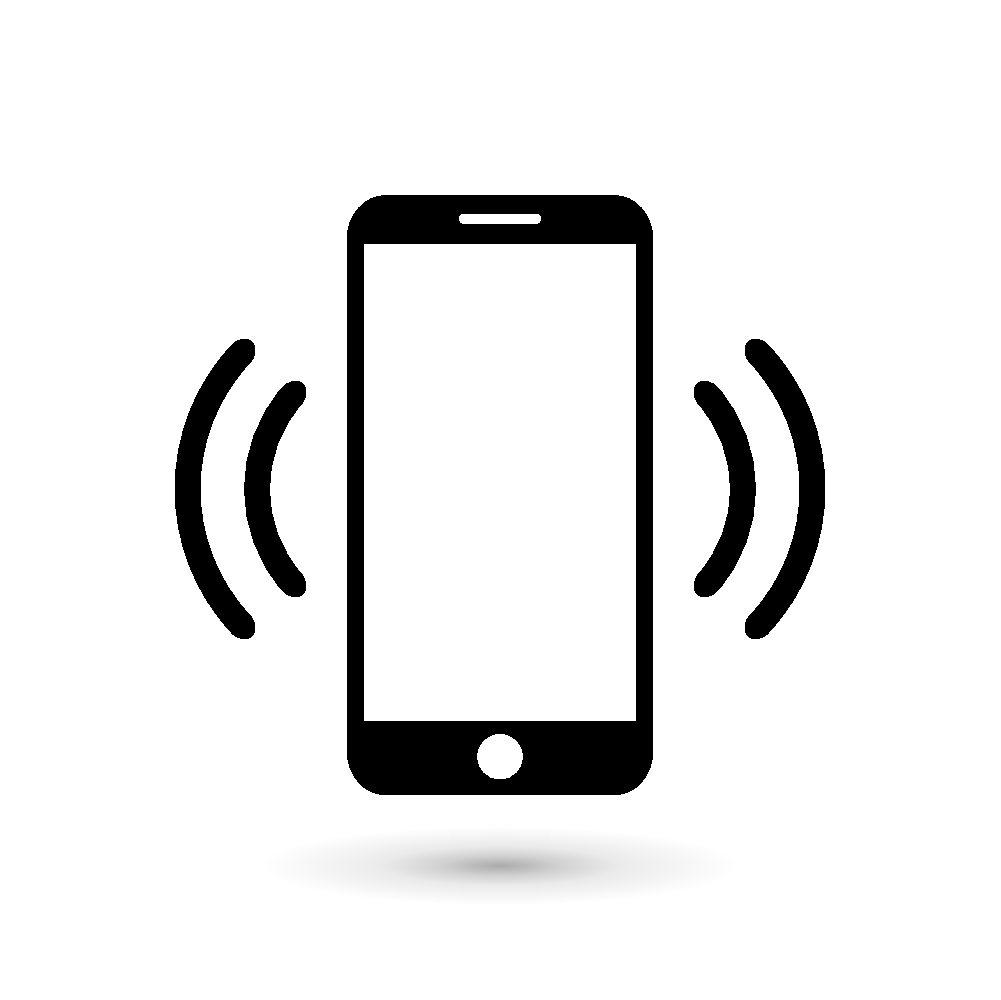 Mobile phone vibrating or ringing flat vector icon for apps and websites