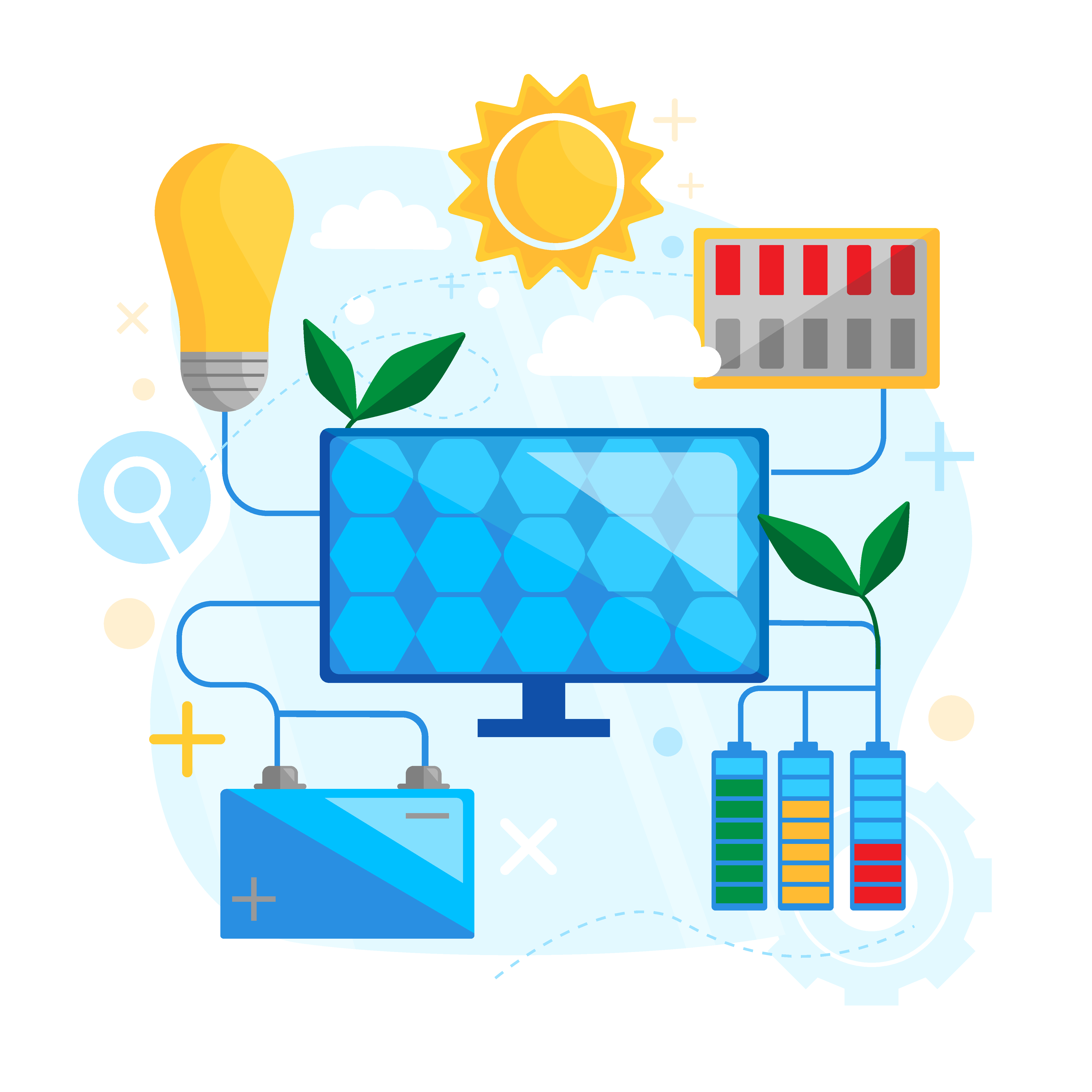 Solar energy concept design. Solar panel green energy.